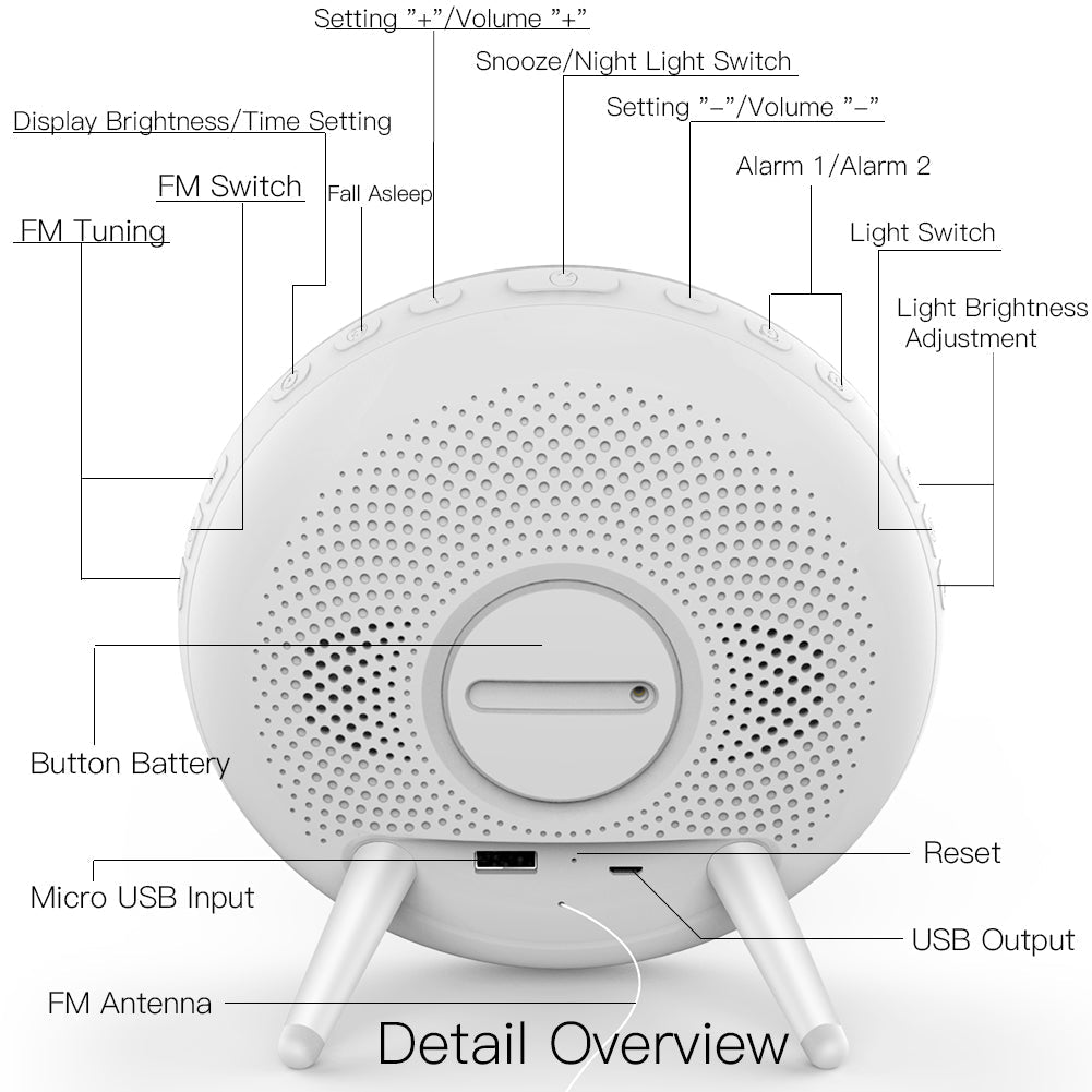 TechTime - Wireless LED Alarm Clock with Colour Change