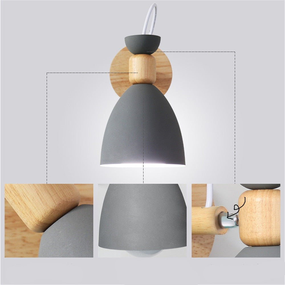 Modern LED Wooden Bedroom Wall Lamp