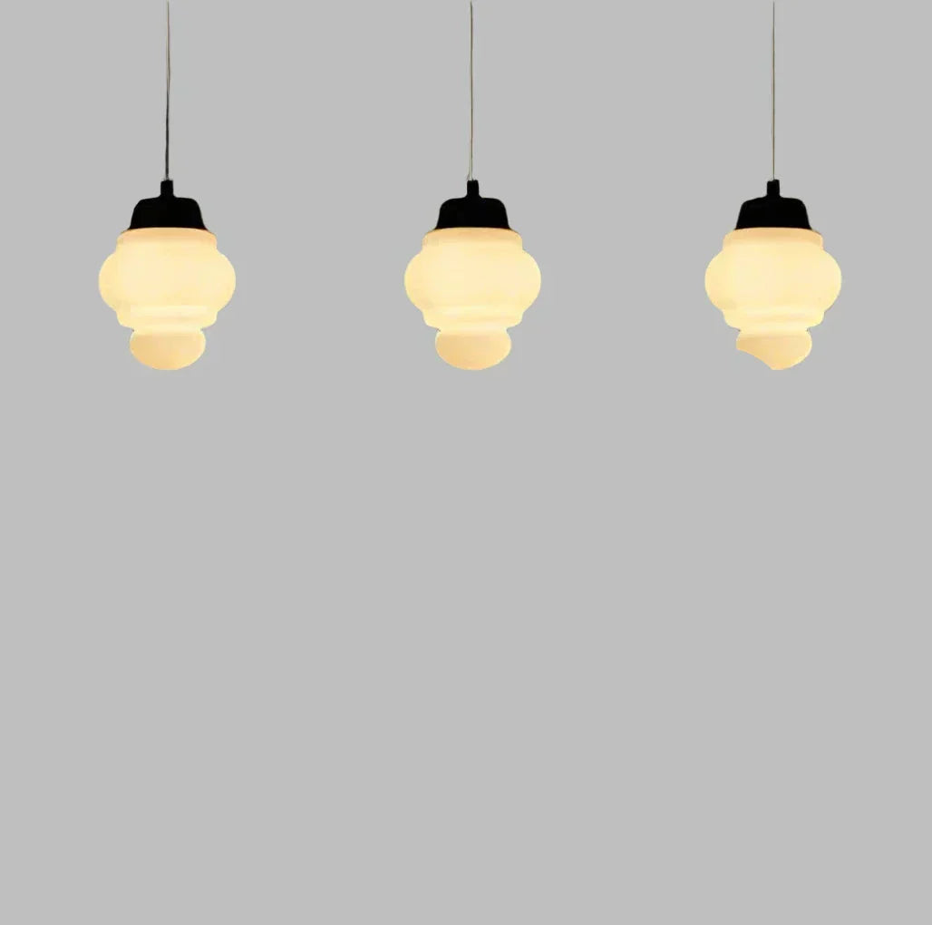 VintageGlow – Geometric Pendant Light in Matt Glass