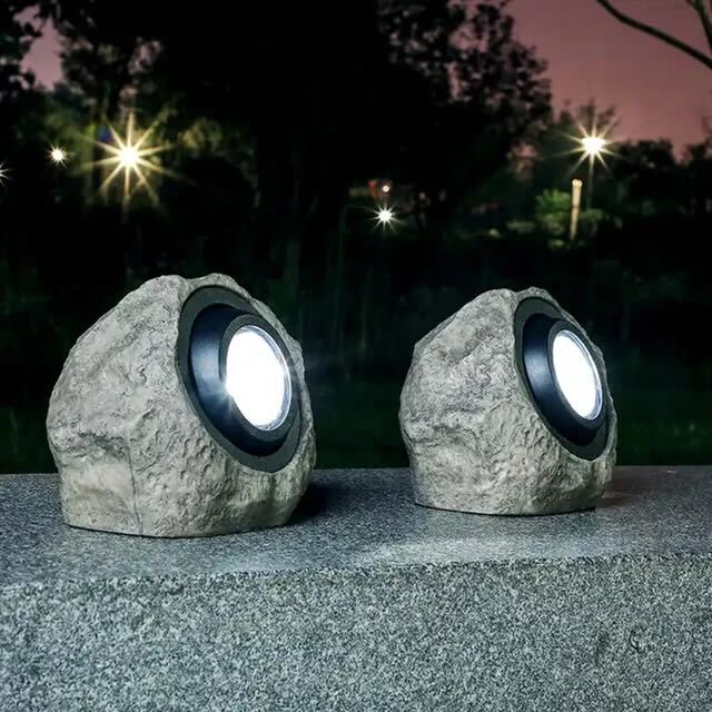 Rocksolar - Solar Lamp for Outdoor Use in Stone