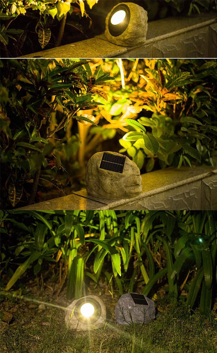Rocksolar - Solar Lamp for Outdoor Use in Stone
