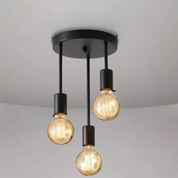 Industrial Ceiling Light Black - 3-Head Vintage Lighting Fixture