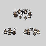 ValentinaLuxe - Vintage Round Chandelier in Smoked Glass