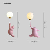 Fateh Design Bear LED Wall Lamp White/Blue/Pink Resin/Acrylic Bedroom/Living Room/Children's Room