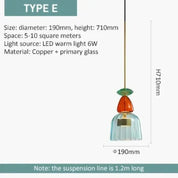 UrbanSimplicity - Pendant Lights with Colourful Glass