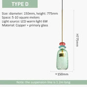 UrbanSimplicity - Pendant Lights with Colourful Glass