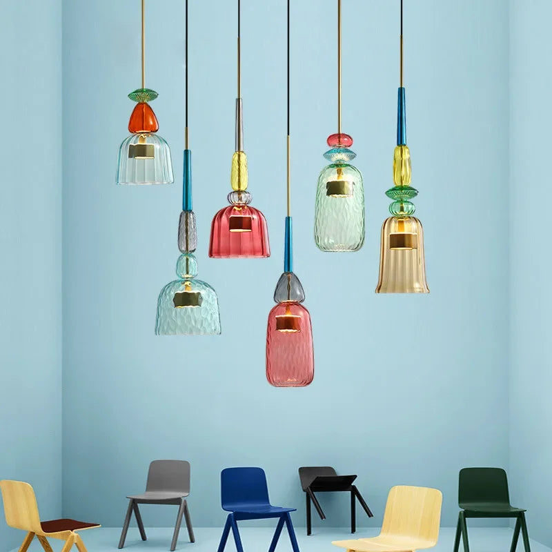 UrbanSimplicity - Pendant Lights with Colourful Glass