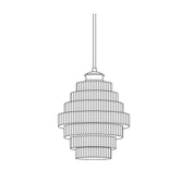 Glass and Brass Bottle-Shaped Pendant Light