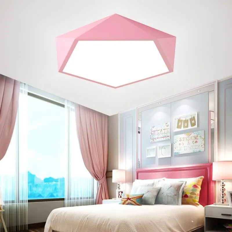 LuminaPolygon - Pentagonal Ceiling Lamp Macaron