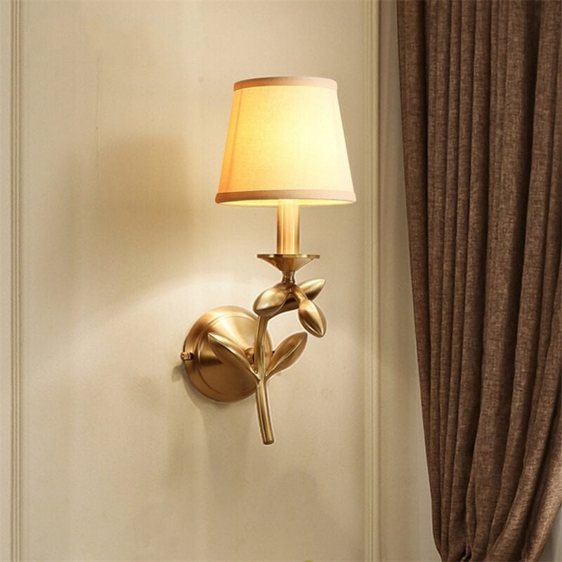 LumiFlora - Modern wall lamp with 1 arm and fabric plant motif