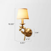 LumiFlora - Modern wall lamp with 1 arm and fabric plant motif