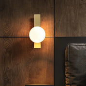 OpulentAura - Wall Lamp with Golden Glass Sphere