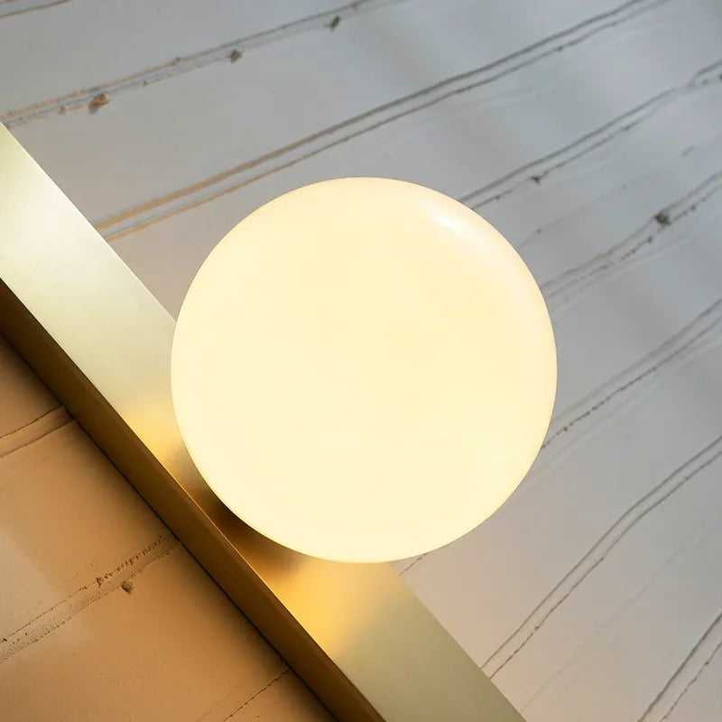 OpulentAura - Wall Lamp with Golden Glass Sphere