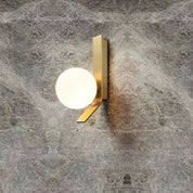 OpulentAura - Wall Lamp with Golden Glass Sphere