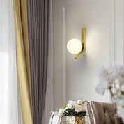 OpulentAura - Wall Lamp with Golden Glass Sphere