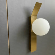 OpulentAura - Wall Lamp with Golden Glass Sphere