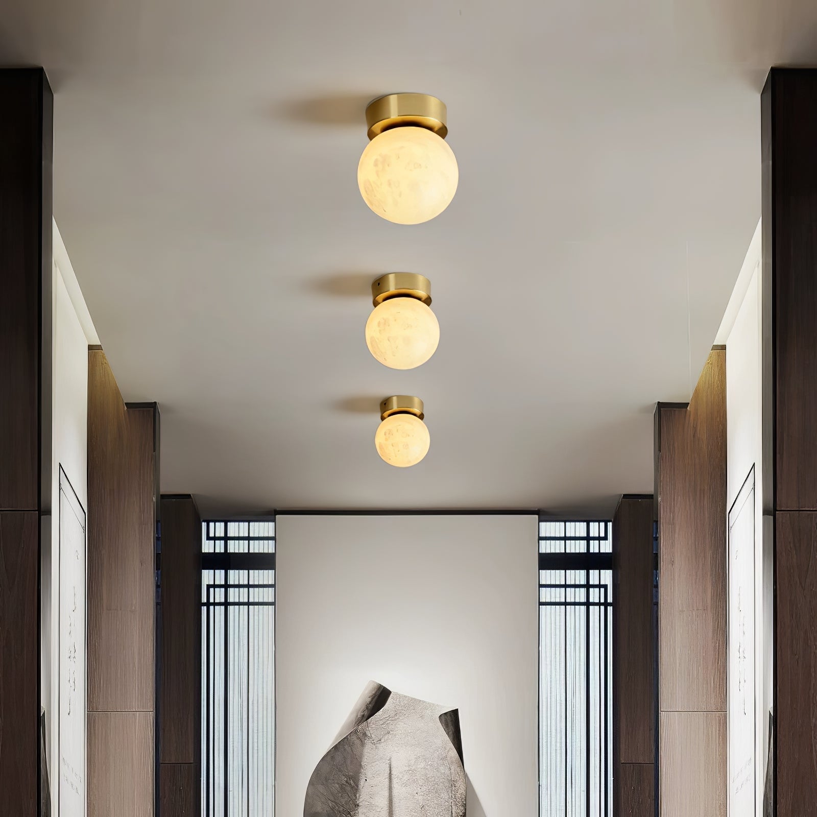 EclatLunaire - Oval Alabaster Ceiling Light for a Heavenly Atmosphere