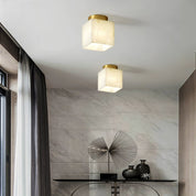EclatLunaire - Oval Alabaster Ceiling Light for a Heavenly Atmosphere