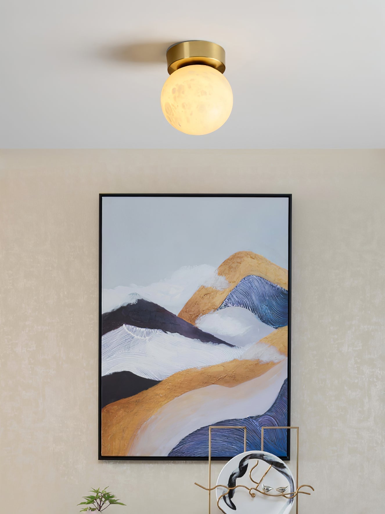 EclatLunaire - Oval Alabaster Ceiling Light for a Heavenly Atmosphere
