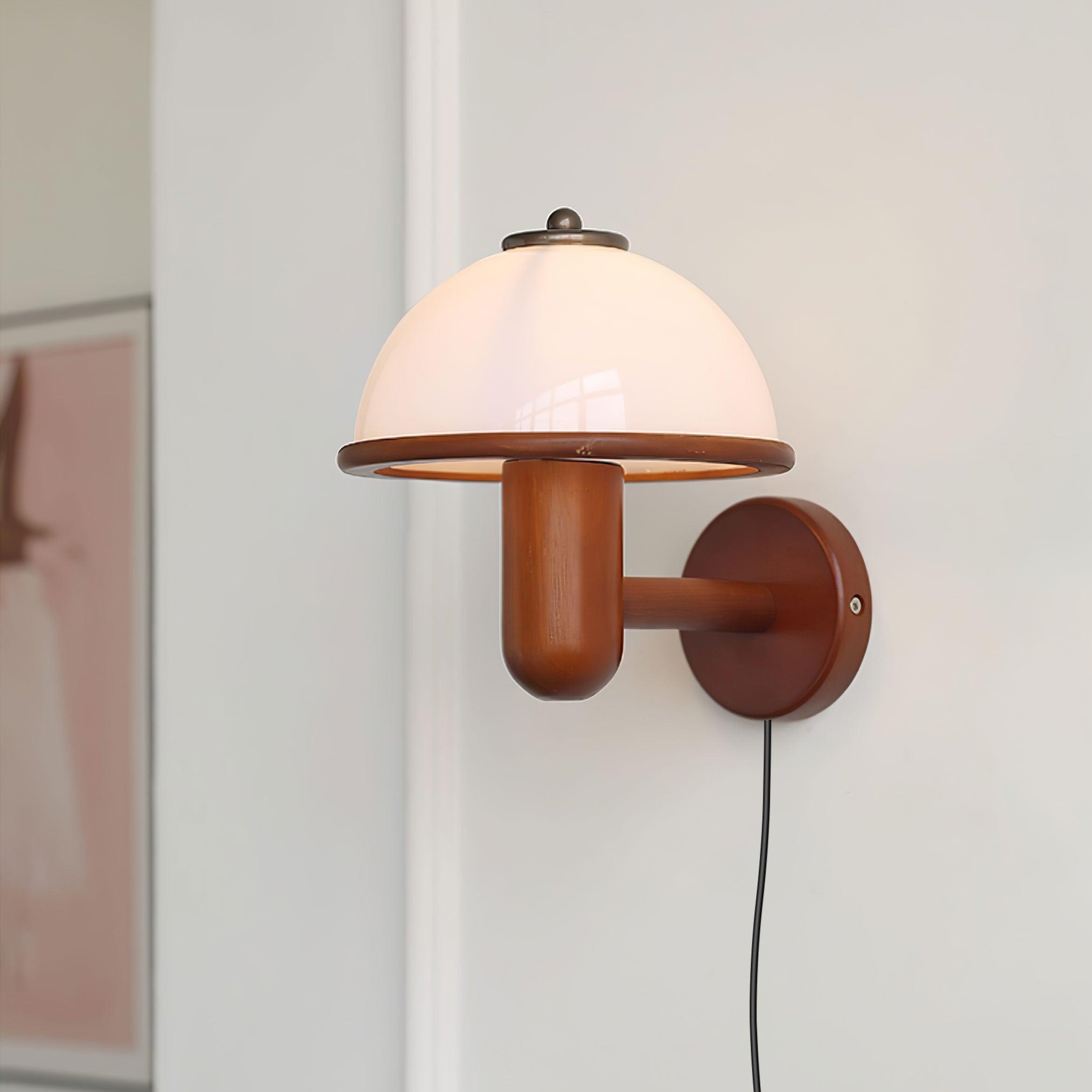 Wooden Mushroom Wall Lamp - Unique Lighting for a Natural Touch