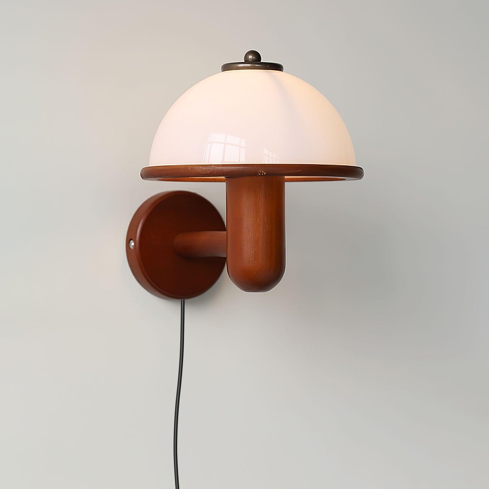 Wooden Mushroom Wall Lamp - Unique Lighting for a Natural Touch