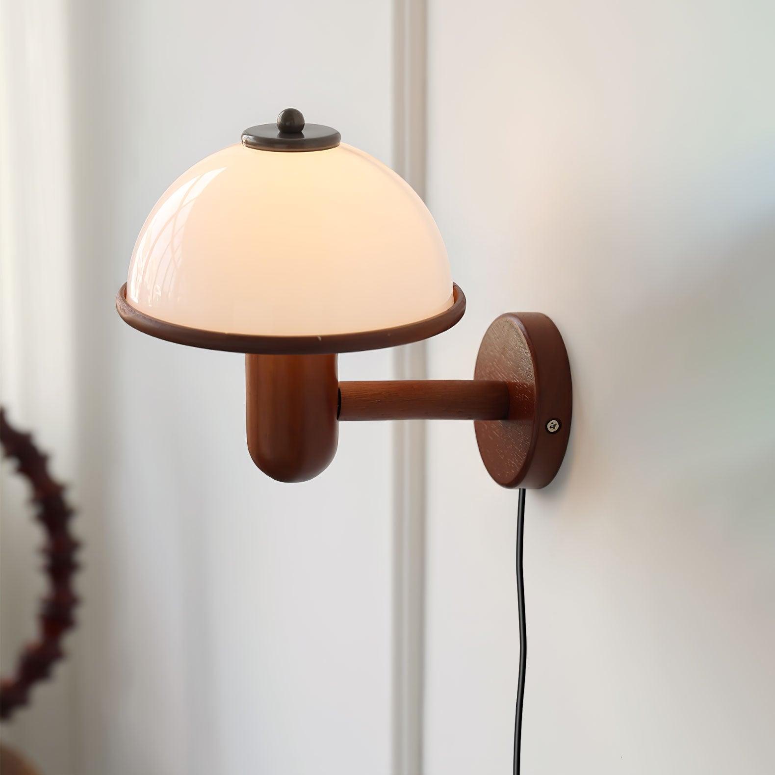 Wooden Mushroom Wall Lamp - Unique Lighting for a Natural Touch