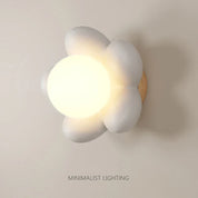 FloralGlimmer - Wall Lamp with Cream-Coloured Flower