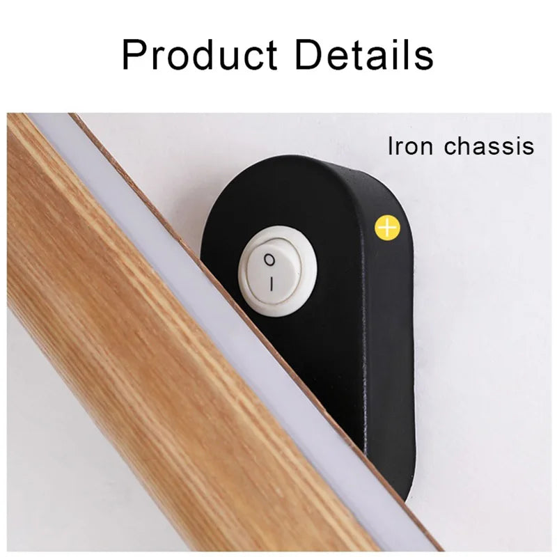 WoodGlow - Wooden LED Bedroom Wall Lamp