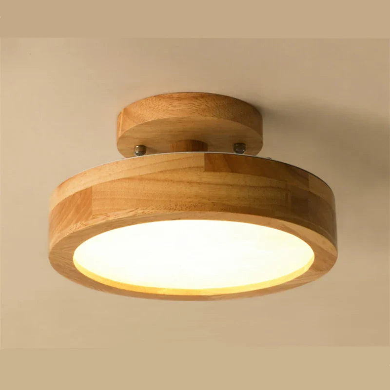 NordicGlo - Round Scandinavian Solid Wood Ceiling Light