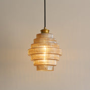 Glass and Brass Bottle-Shaped Pendant Light