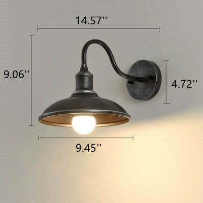 EisenGlow - Retro outdoor wall lamp with 1 iron light dome