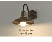 EisenGlow - Retro outdoor wall lamp with 1 iron light dome