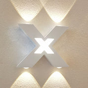 Modern Waterproof X-Shaped LED Wall Light with 4 Lights for Outdoor Use