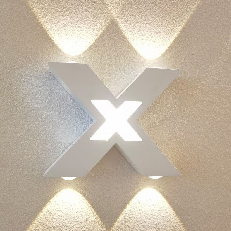 Modern Waterproof X-Shaped LED Wall Light with 4 Lights for Outdoor Use