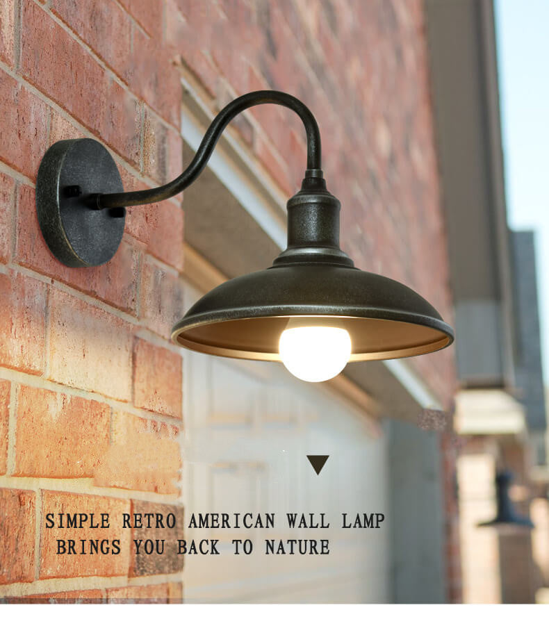 EisenGlow - Retro outdoor wall lamp with 1 iron light dome