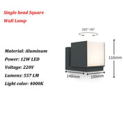 GlowGuard - Modern LED Wall Lamp for Outdoors