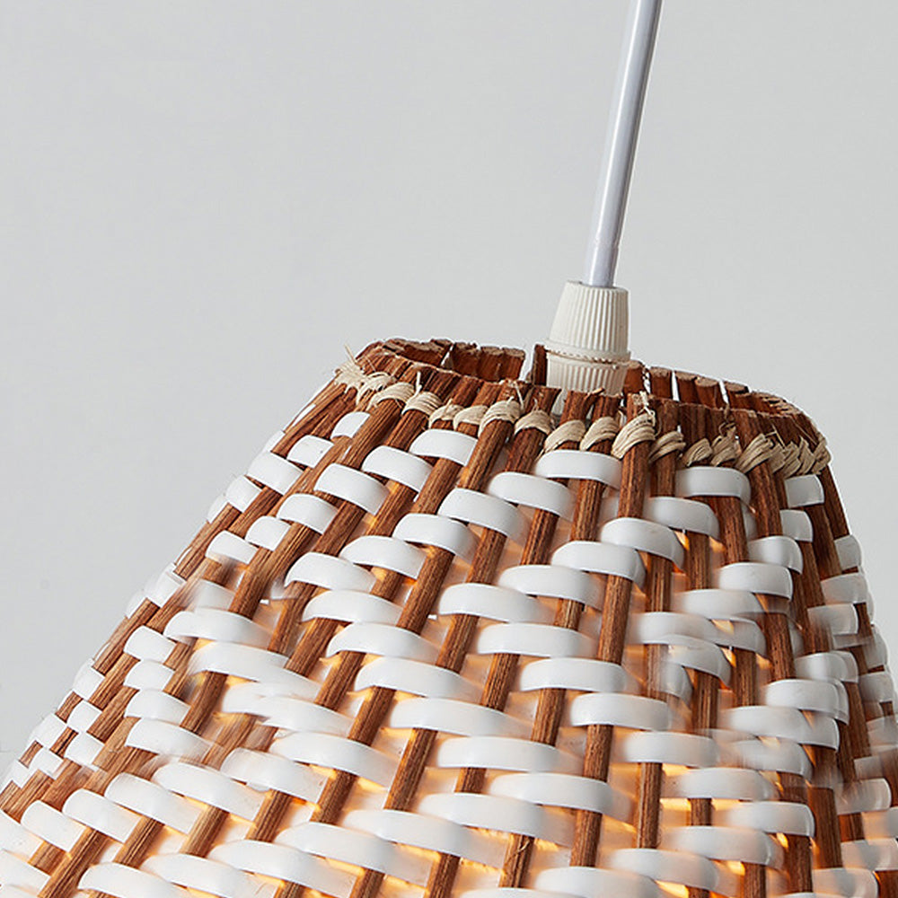 Boho Pendant Light Made of Handwoven Rattan