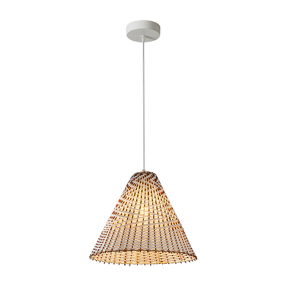 Boho Pendant Light Made of Handwoven Rattan