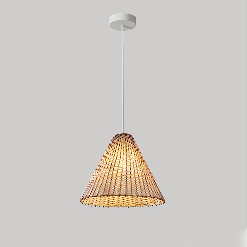 Boho Pendant Light Made of Handwoven Rattan