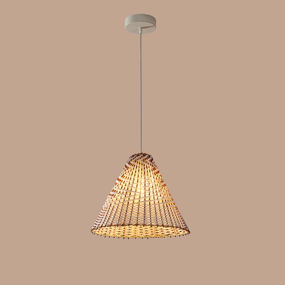 Boho Pendant Light Made of Handwoven Rattan