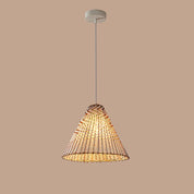 Boho Pendant Light Made of Handwoven Rattan