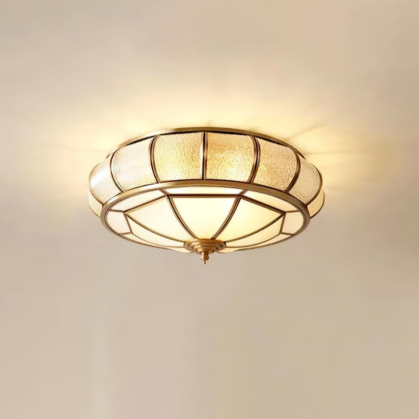 Textured Glass - Elegant Round Lighting