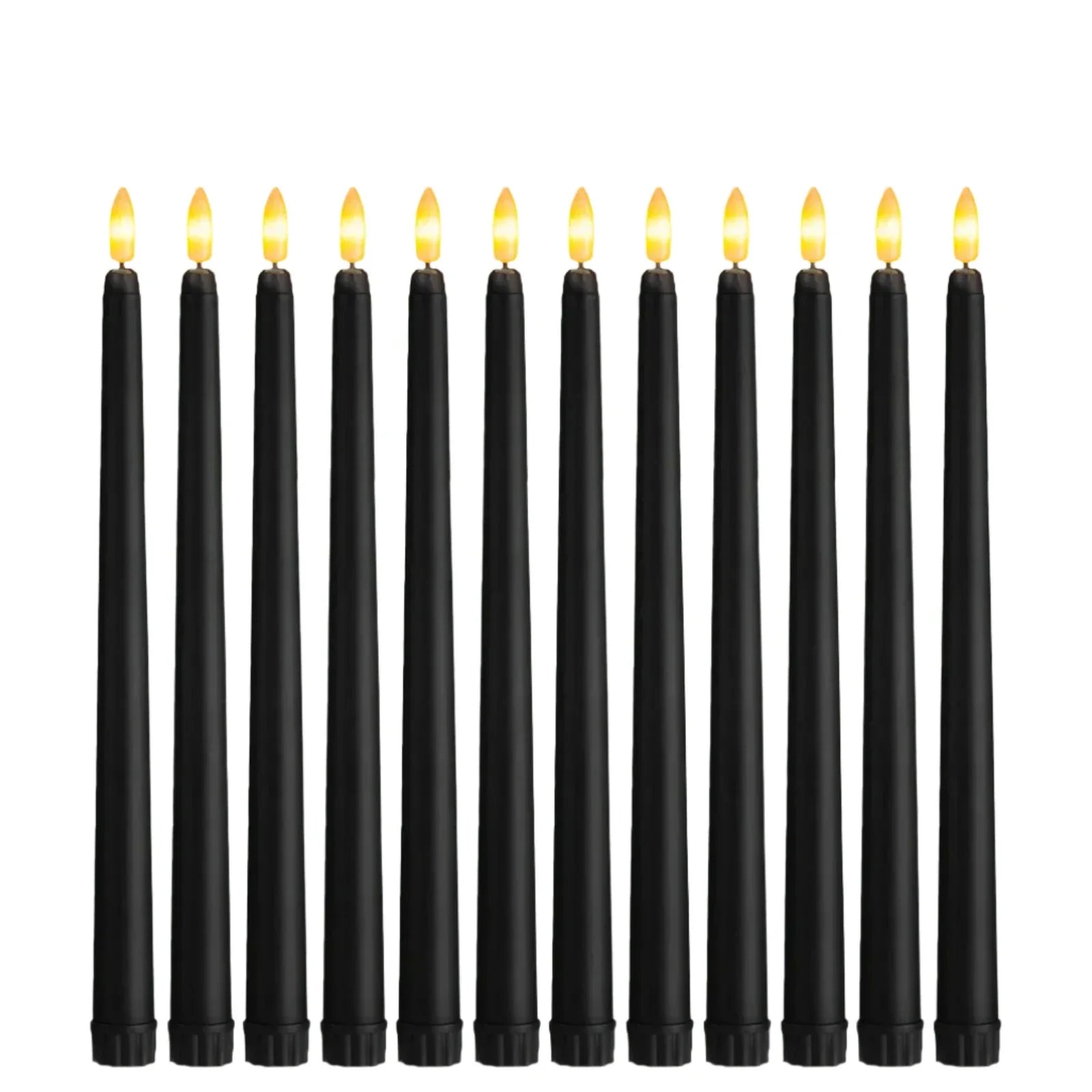 Shadowglow - Black LED Taper Candles for Halloween and Weddings