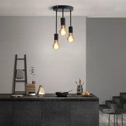 Industrial Ceiling Light Black - 3-Head Vintage Lighting Fixture