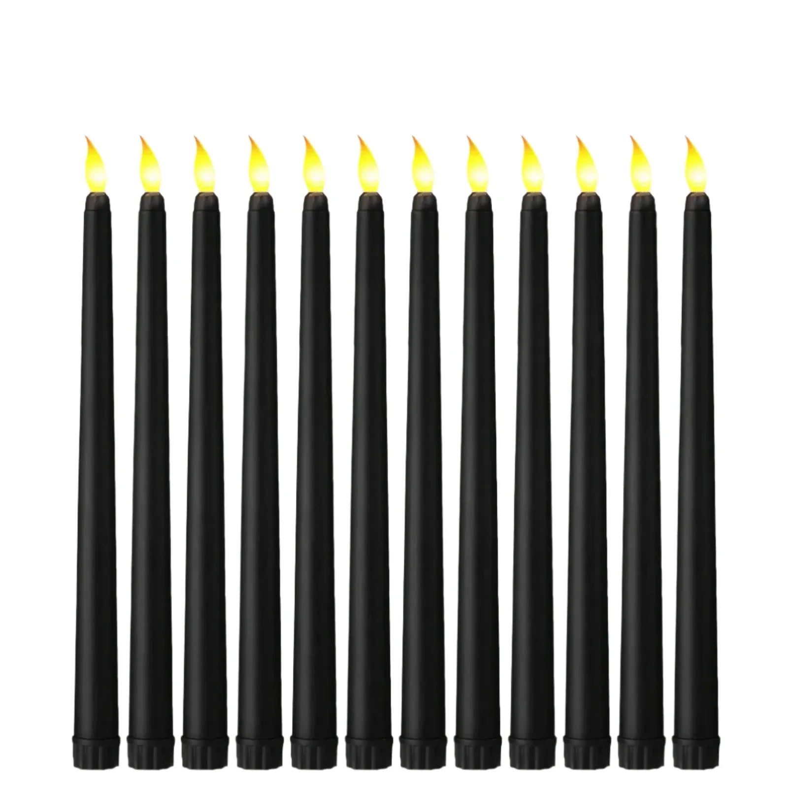 Shadowglow - Black LED Taper Candles for Halloween and Weddings