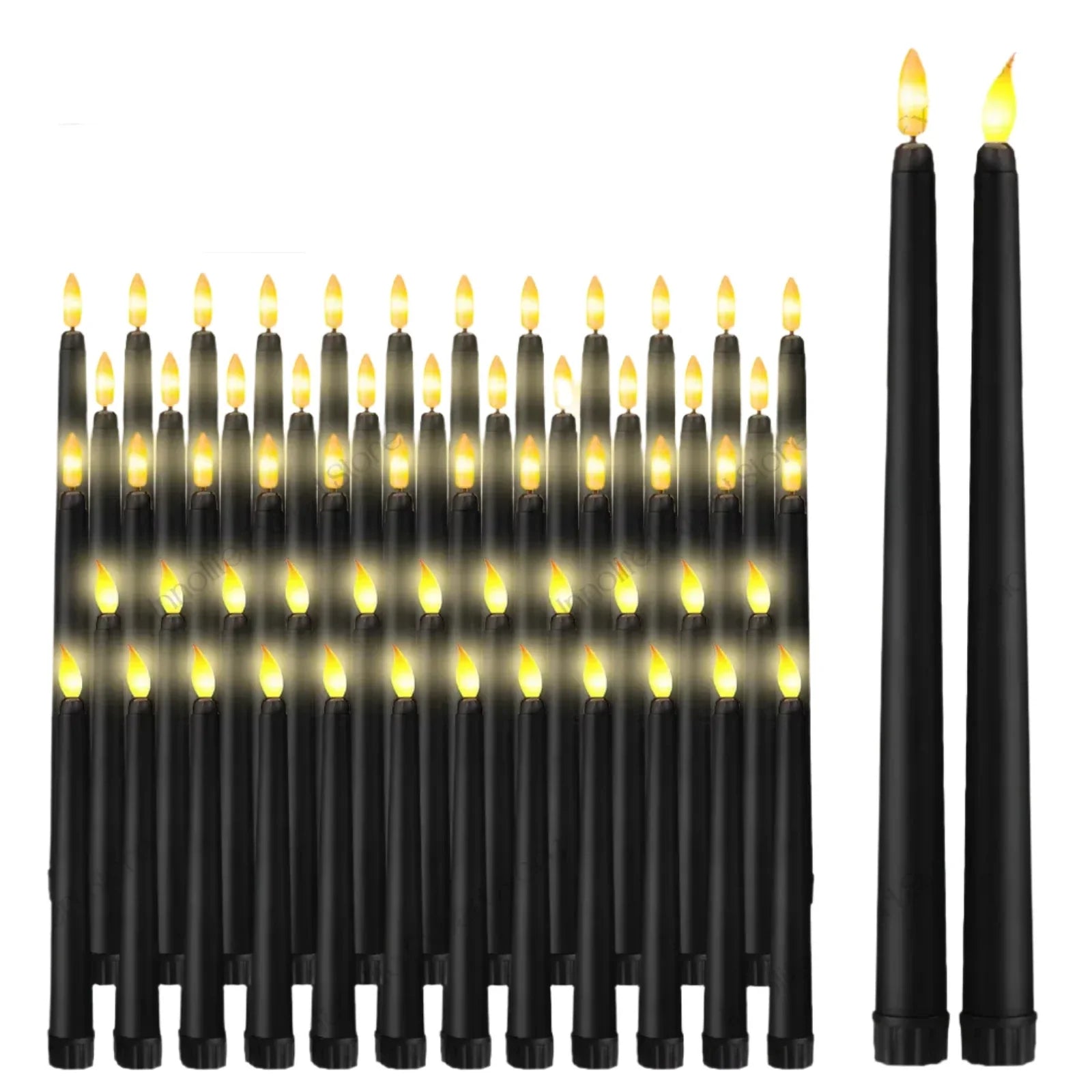 Shadowglow - Black LED Taper Candles for Halloween and Weddings