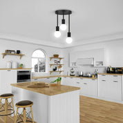 Industrial Ceiling Light Black - 3-Head Vintage Lighting Fixture