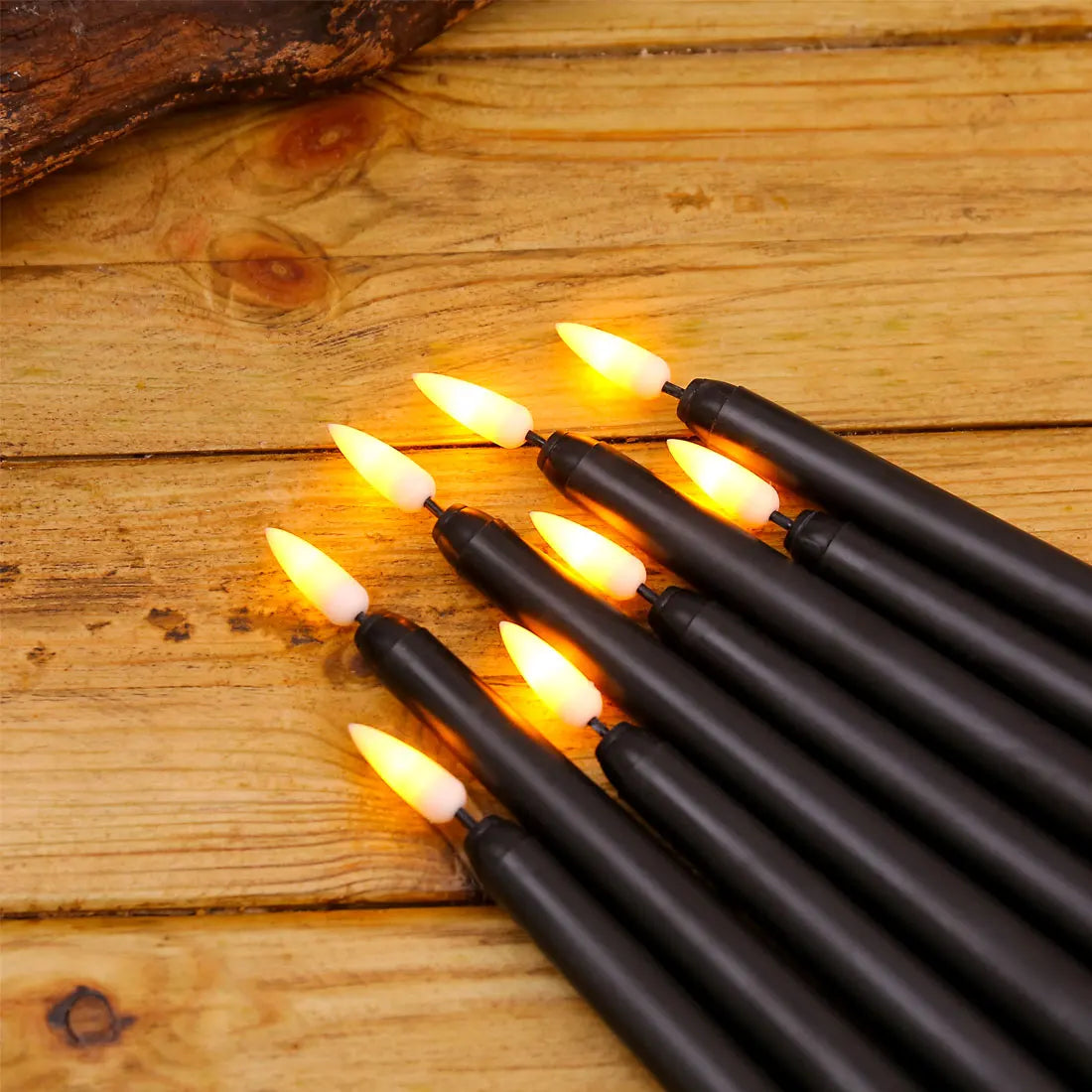 Nightfall - Black LED Candles with Remote Control for Halloween