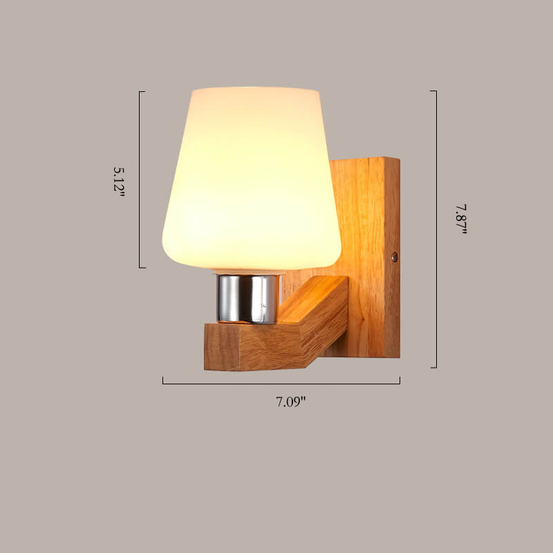 ScandiLicht - Modern Glass and Wood Wall Lamp
