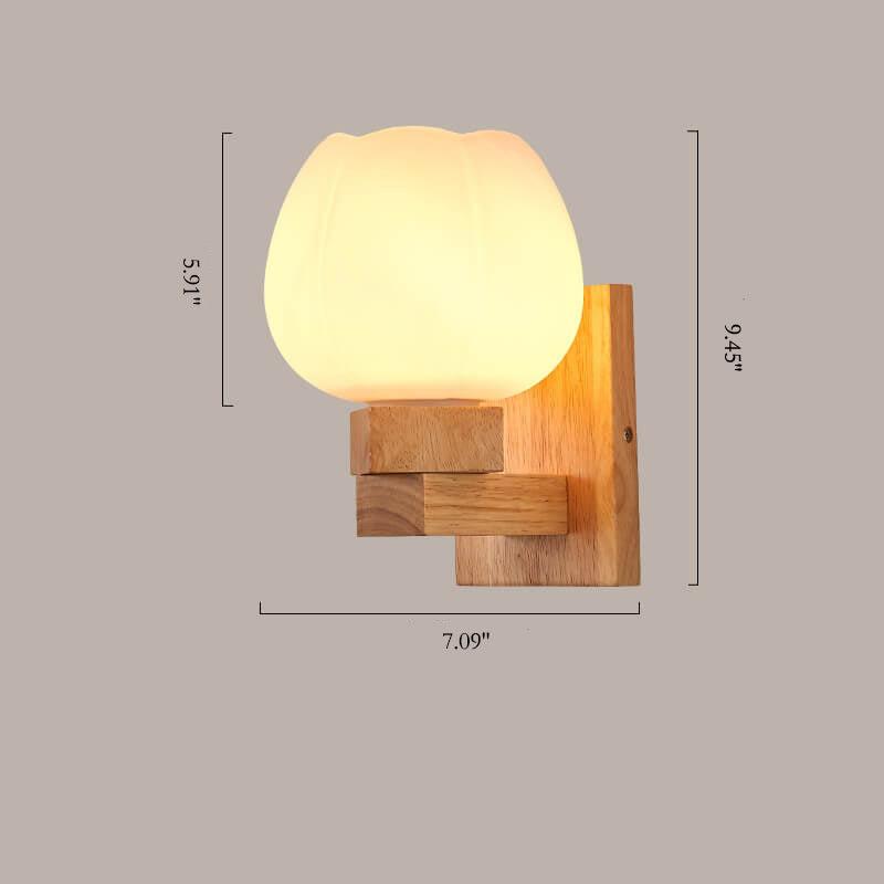 ScandiLicht - Modern Glass and Wood Wall Lamp